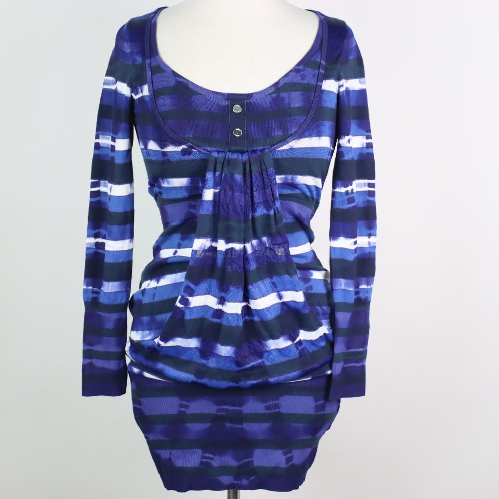 Karen Millen Womens Size 1 (Small) Striped Dyed Knit Dress - Picture 1 of 4